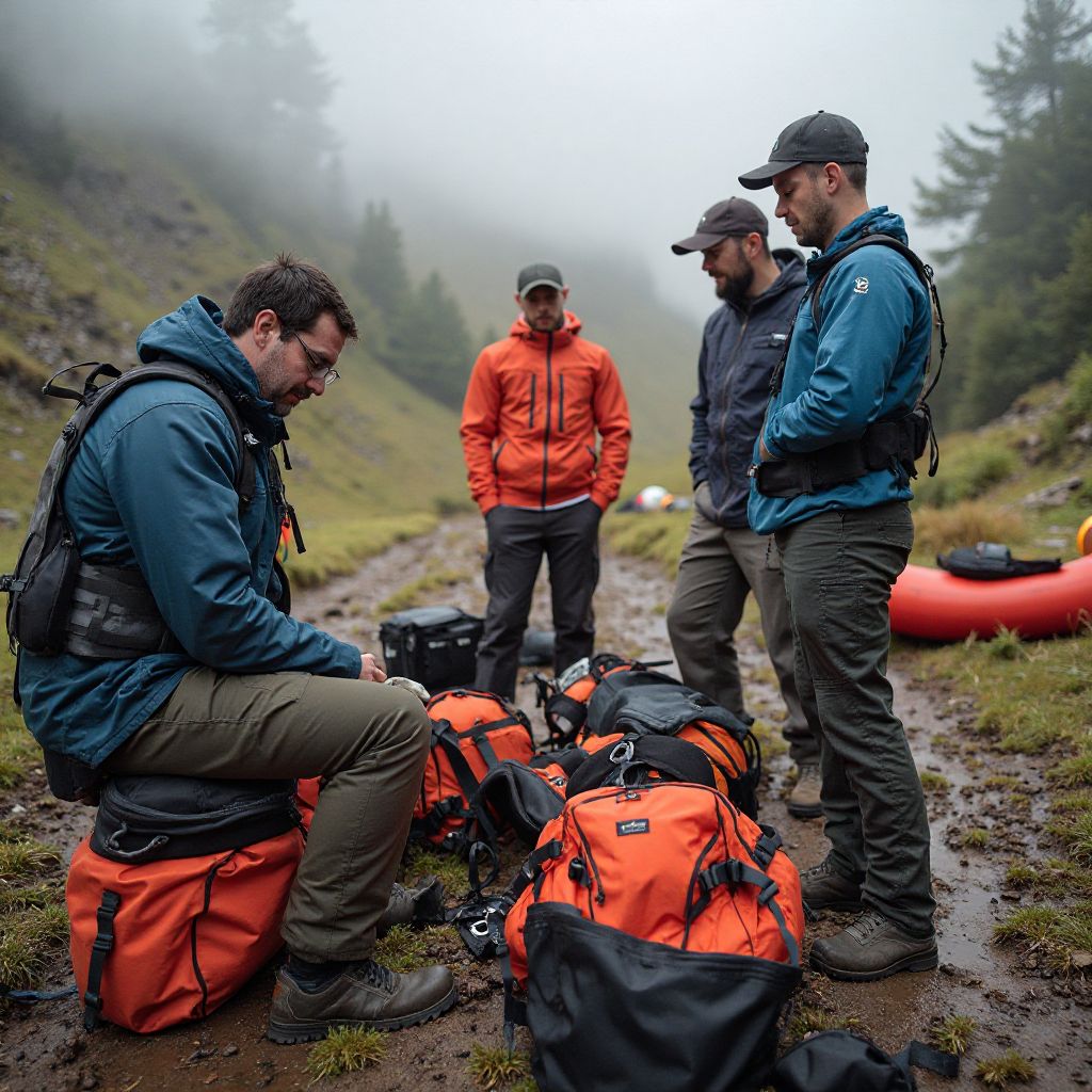 Team equipment preparation and safety briefing
